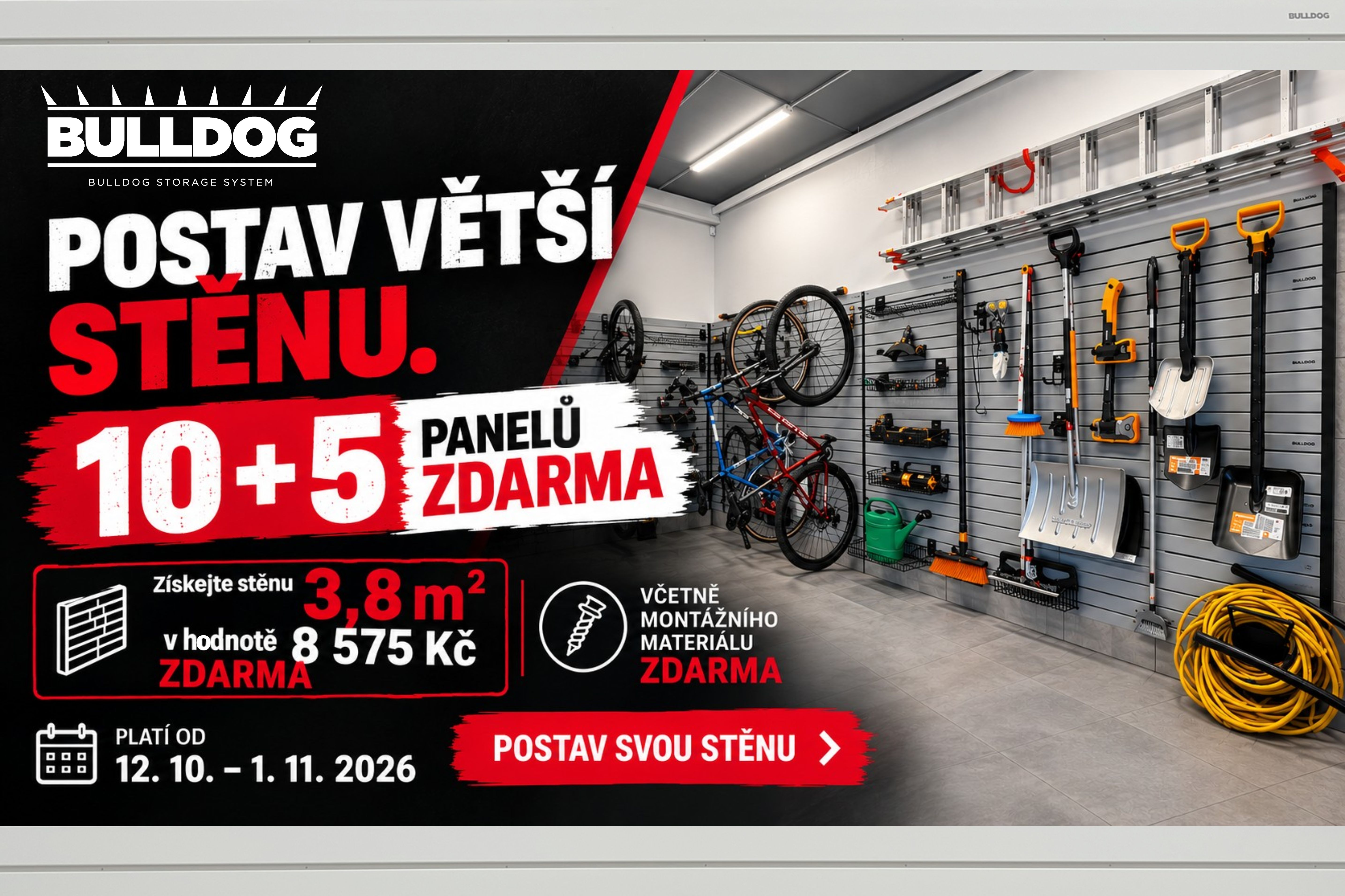 Bulldog System_úložná stěna zdarma_ušetřete