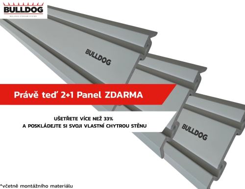 Nosný drážkový panel Bulldog Singleslat 2+1 zdarma včetně montážního materiálu