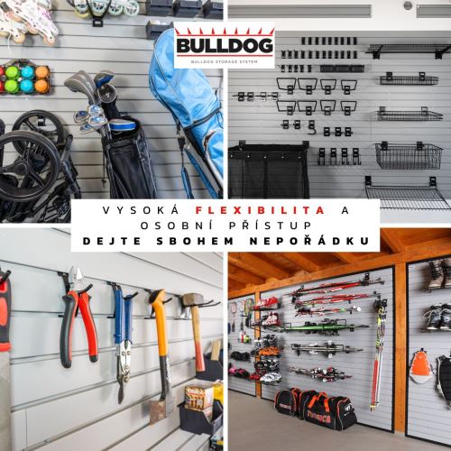 Závěsný úložný systém Bulldog - startovací sada, uložení všech vašich věcí, které máte doma