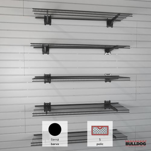 Sada 5 kusů universálních polic Bulldog Shelf pro všechno 90x30 cm