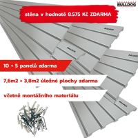 Nosné drážkové panely Bulldog: stěna v hodnotě 8.575 Kč zdarma včetně montážního materiálu (2)